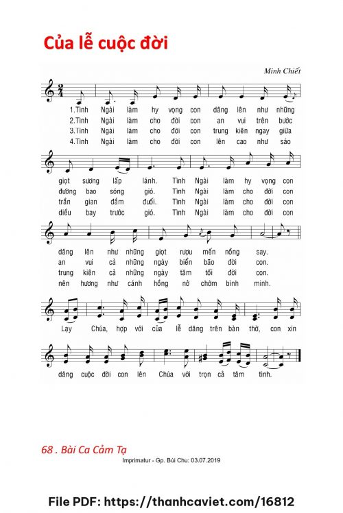 Của lễ cuộc đời - Lm. Minh Chiết - trang 1