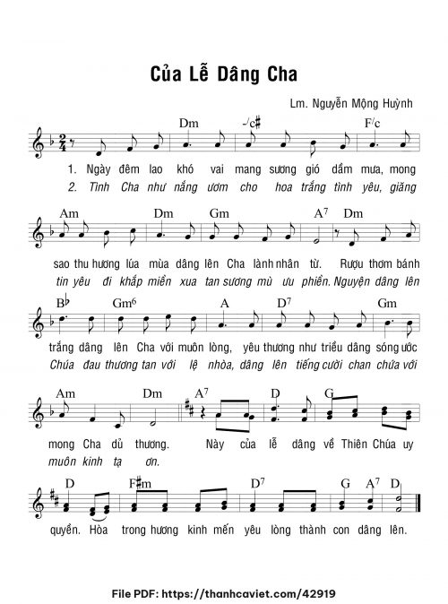 Của lễ dâng Cha - Lm. Nguyễn Mộng Huỳnh - trang 1