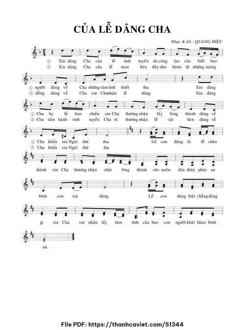 Của lễ dâng Cha - Quang Hiệu - trang 1