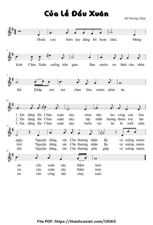 Của lễ đầu xuân - Lm. Hồ Hoàng Diệp - trang 1