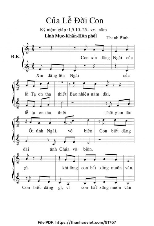 Của lễ đời con - Lm. Thanh Bình - trang 1
