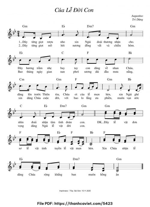 Của lễ đời con - Augustino Trí Dũng - trang 1