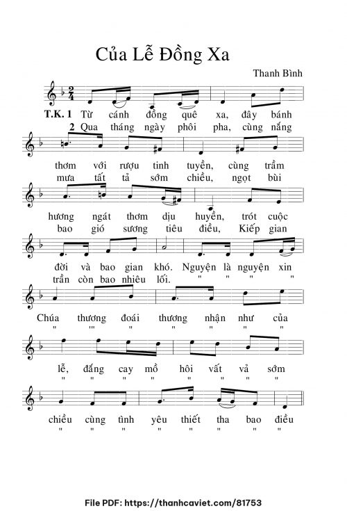 Của lễ đồng xa - Lm. Thanh Bình - trang 1