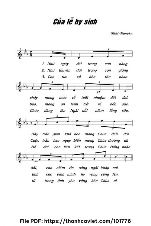 Của lễ hy sinh - Lm. Thái Nguyên - trang 1