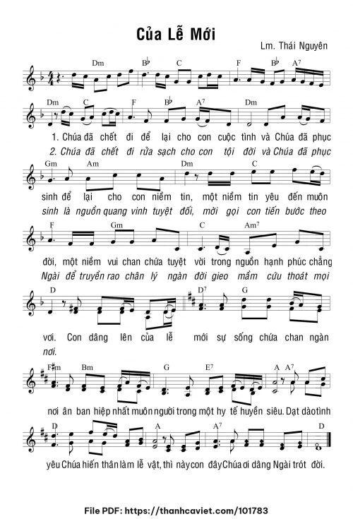 Của lễ mới - Lm. Thái Nguyên - trang 1