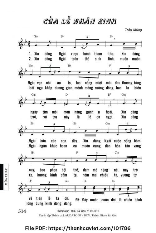 Của lễ nhân sinh - Trần Mừng - trang 1