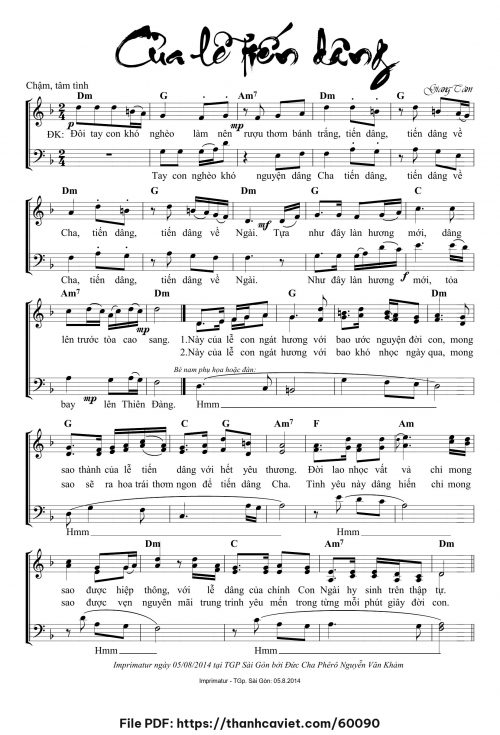 Của lễ tiến dâng - Lm. Giang Tâm - trang 1