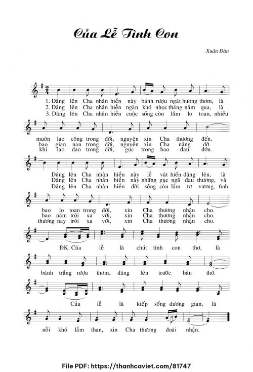 Của lễ tình con - Xuân Đàn - trang 1