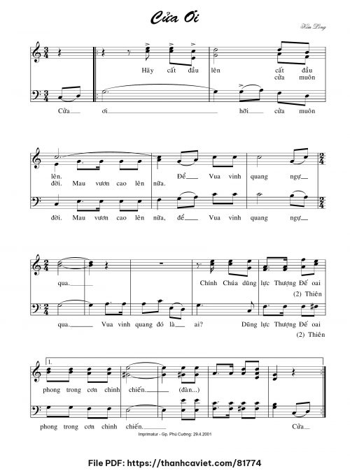Cửa ơi 2 - Lm. Kim Long - trang 1