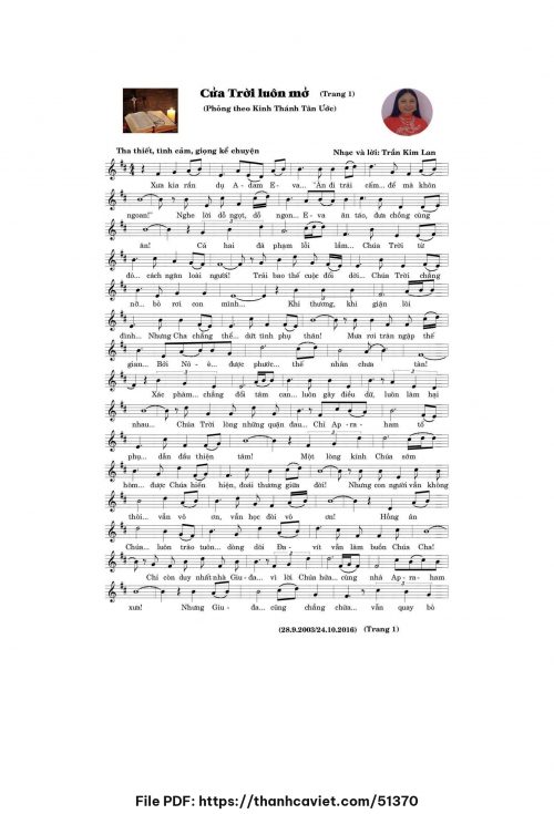 Cửa trời luôn mở - Trần Kim Lan - trang 1