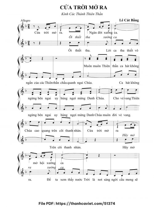 Cửa trời mở ra - Lê Cát Bằng - trang 1