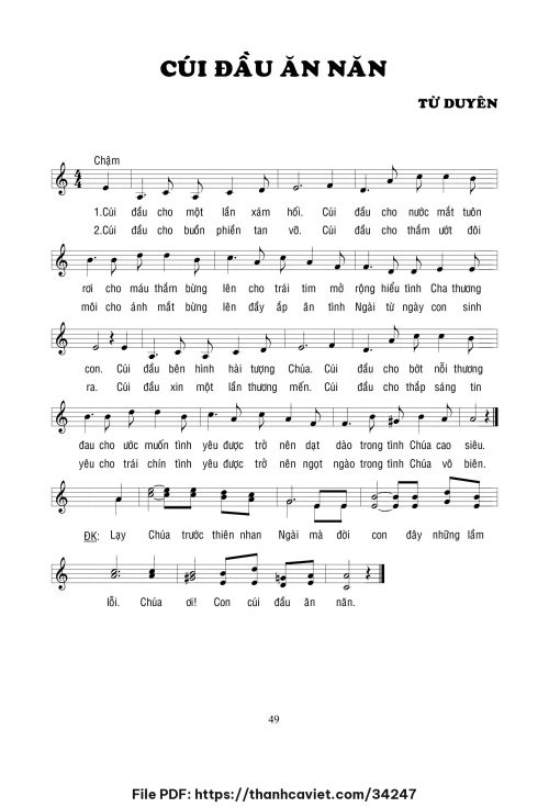 Cúi đầu ăn năn - Lm. Từ Duyên - trang 1