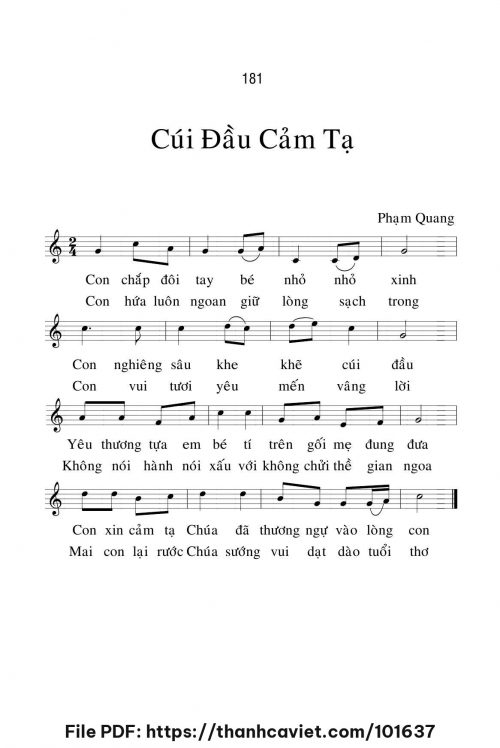 Cúi đầu cảm tạ - Lm. Phạm Quang, OP - trang 1
