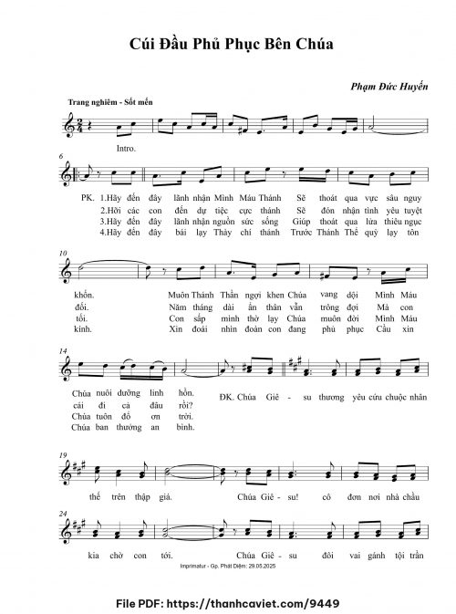 Cúi đầu phủ phục bên Chúa - Phạm Đức Huyến - trang 1