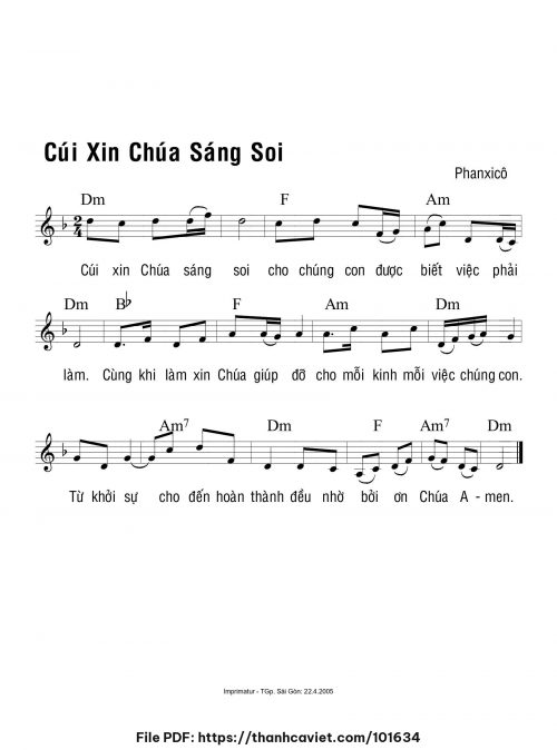 Cúi xin Chúa sáng soi - Phanxicô - trang 1