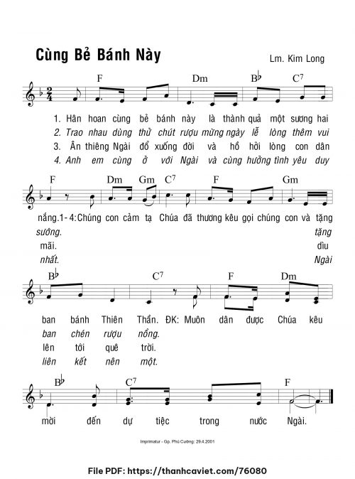 Cùng bẻ bánh này - Lm. Kim Long - trang 1
