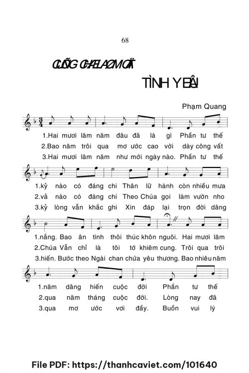 Cũng chỉ là một tình yêu - Lm. Phạm Quang, OP - trang 1