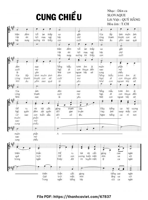 Cung Chiều - Quý Hằng (Nhạc Ngoại, lời Việt) - trang 1