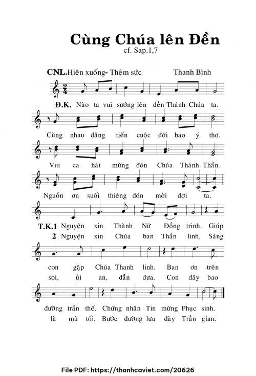 Cùng Chúa lên đền - Lm. Thanh Bình - trang 1