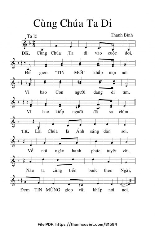 Cùng Chúa ta đi - Lm. Thanh Bình - trang 1