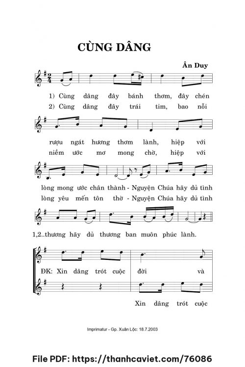 Cùng dâng - Ân Duy - trang 1