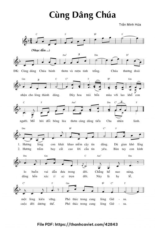 Cùng dâng Chúa - Trần Minh Hứa - trang 1