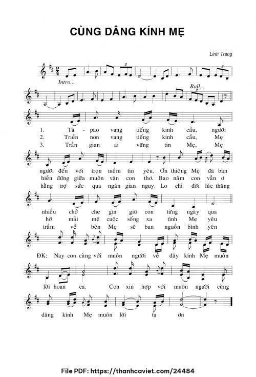 Cùng dâng kính Mẹ - Linh Trang - trang 1