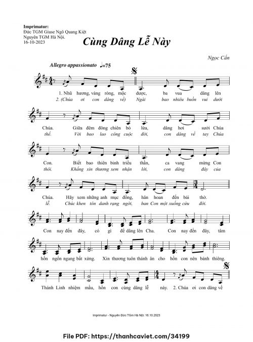 Cùng dâng lễ này - Ngọc Cẩn - trang 1