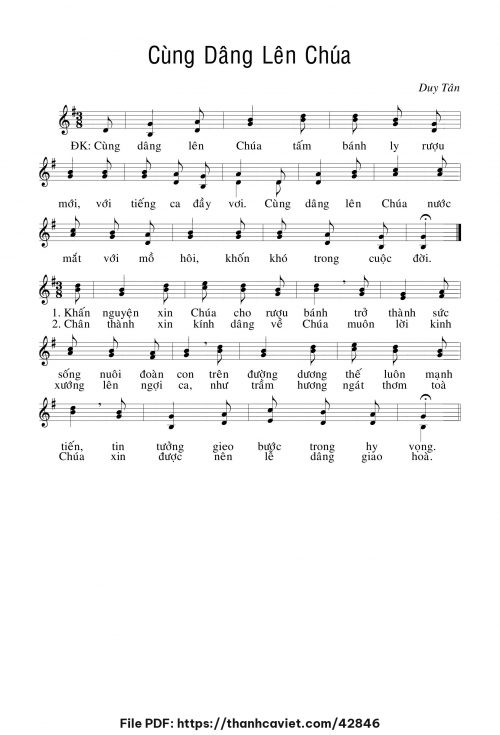 Cùng dâng lên Chúa - Duy Tân - trang 1