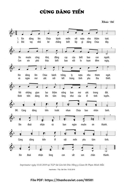 Cùng dâng tiến - Lm. Khắc Đỗ - trang 1