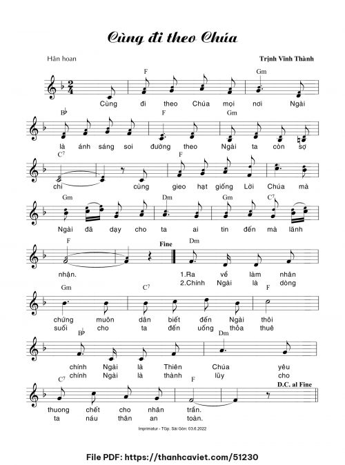 Cùng đi theo Chúa - Trịnh Vĩnh Thành - trang 1