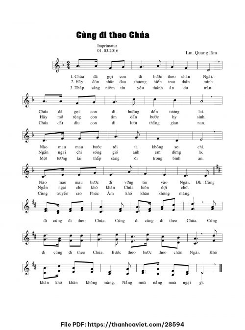 Cùng đi theo Chúa - Lm. Quang Lâm - trang 1