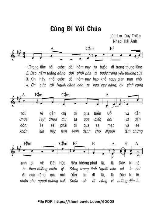 Cùng đi với Chúa - Hải Ánh - Lời: Lm. Duy Thiên - trang 1
