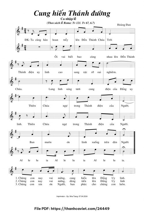 Cung hiến Thánh đường - Hoàng Đan - trang 1