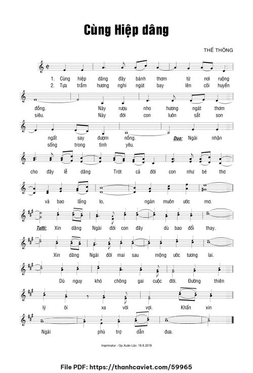 Cùng hiệp dâng - Thế Thông - trang 1