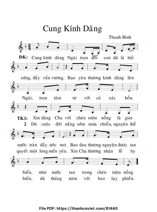 Cung kính dâng - Lm. Thanh Bình - trang 1