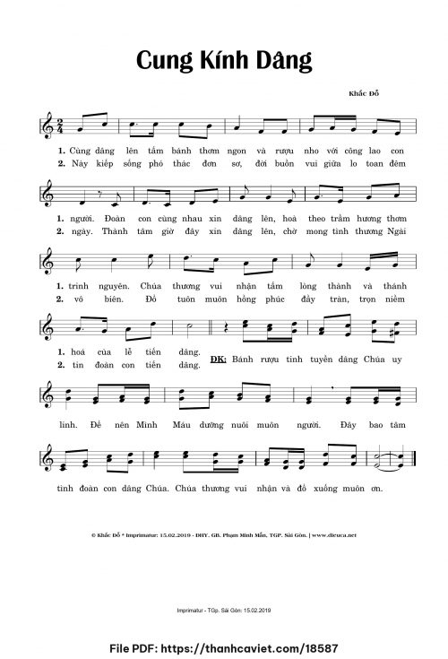 Cùng kính dâng - Lm. Khắc Đỗ - trang 1