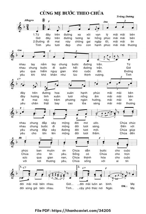 Cùng Mẹ bước theo Chúa - Trùng Dương - trang 1