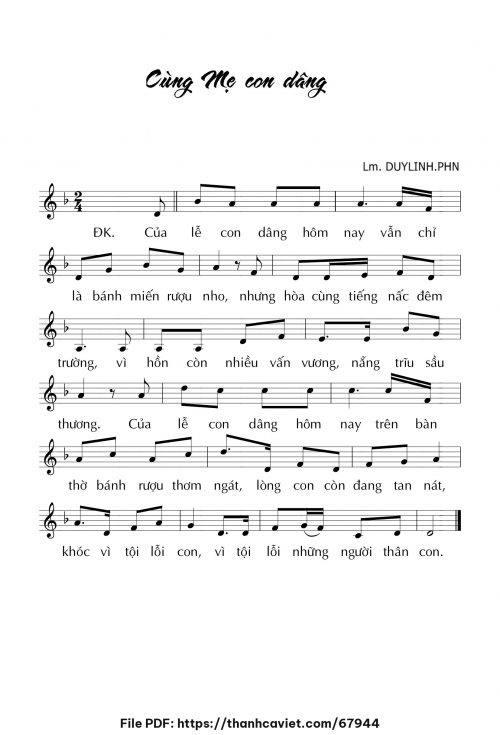 Cùng Mẹ con dâng - Lm. DUYLINH.PHN - trang 1