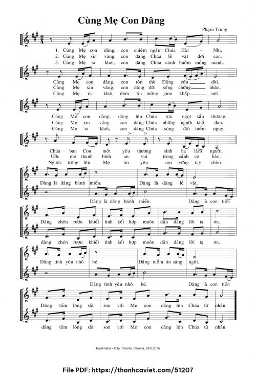 Cùng Mẹ con dâng - Phạm Trung - trang 1