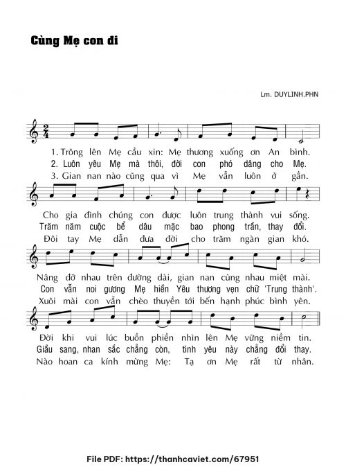 Cùng Mẹ con đi - Lm. DUYLINH.PHN - trang 1