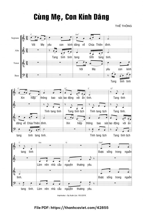 Cùng Mẹ con kính dâng - Thế Thông - trang 1