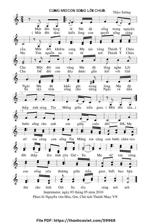 Cùng mẹ con sống Lời Chúa - Thảo Sương - trang 1