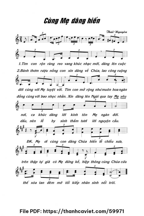 Cùng Mẹ dâng hiến - Lm. Thái Nguyên - trang 1