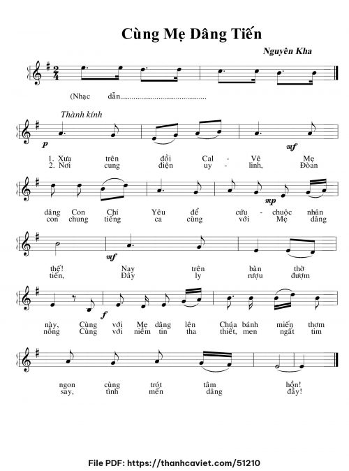 Cùng Mẹ dâng tiến - Nguyên Kha - trang 1