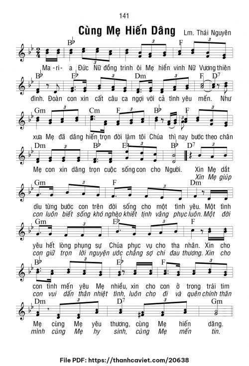 Cùng Mẹ hiến dâng - Lm. Thái Nguyên - trang 1