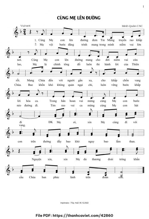 Cùng Mẹ lên đường - Minh Quân CSC - trang 1