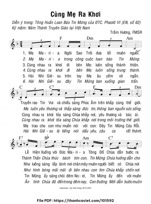Cùng Mẹ ra khơi - Sr. Trầm Hương - trang 1
