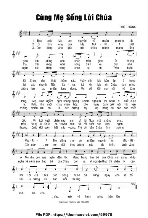 Cùng Mẹ sống Lời Chúa - Thế Thông - trang 1