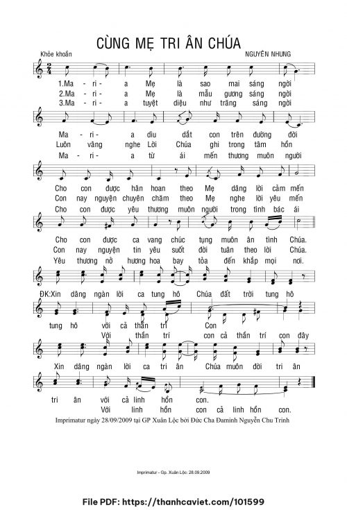 Cùng Mẹ tri ân Chúa - Nguyên Nhung - trang 1